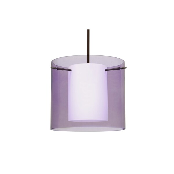 Besa Lighting Pahu 12 Stem Pendant, Trans. Amethyst/Opal, Bronze Finish, 1x11W LED 1TT-A18407-LED-BR - main